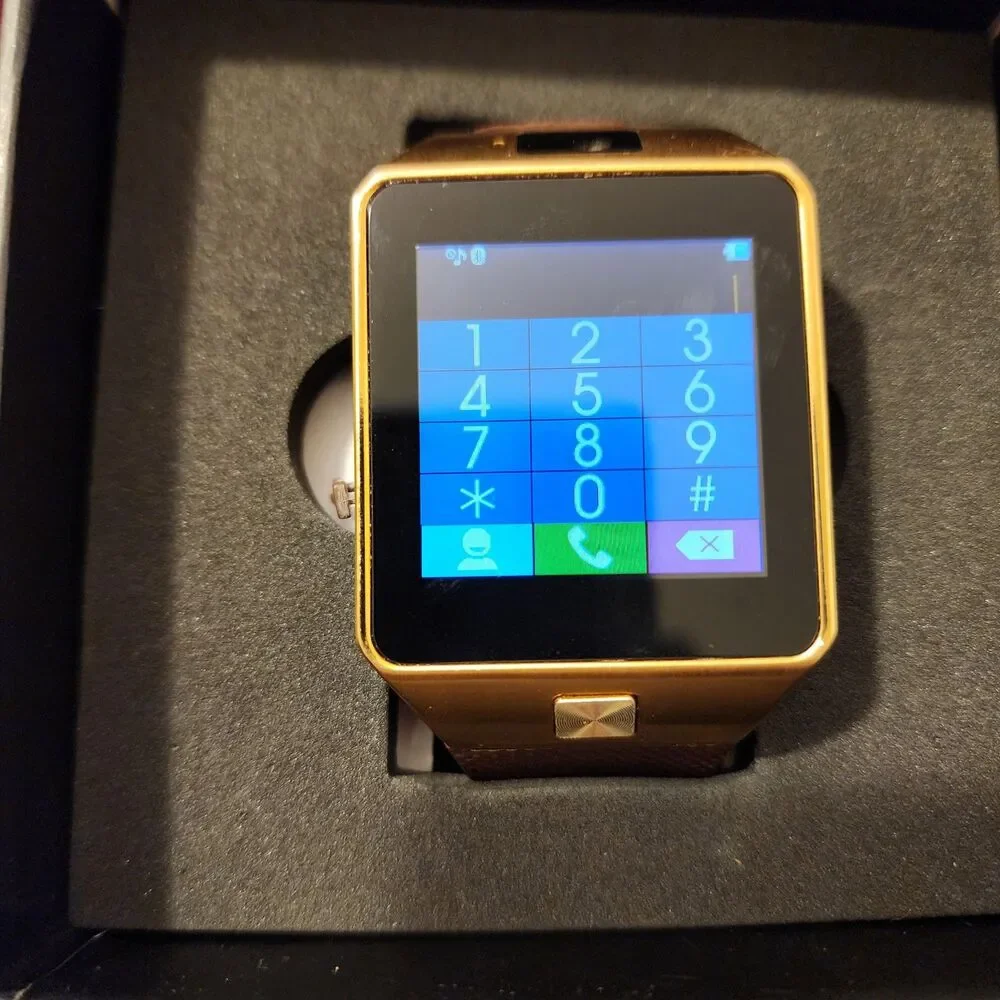 Unbranded Brown And Gold Bluetooth Rechargeable Smart Watch.